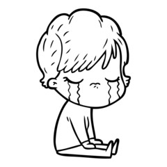 Obraz premium cartoon woman crying