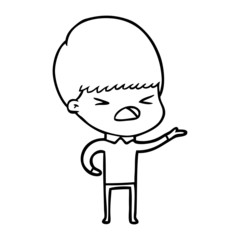 cartoon stressed man