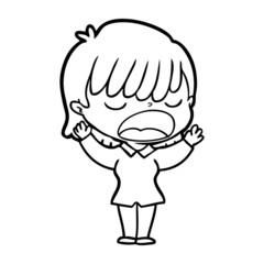 cartoon woman talking loudly