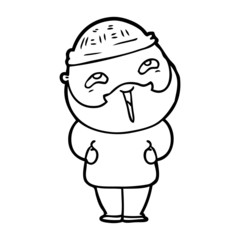 cartoon happy bearded man