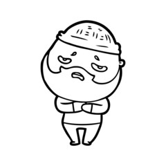 cartoon worried man with beard
