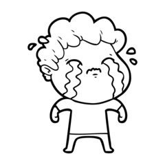 Obraz premium cartoon man crying