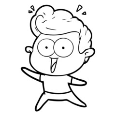 cartoon excited man