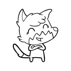 happy cartoon fox