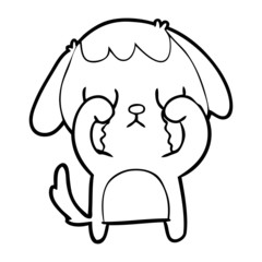cute cartoon dog crying