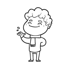cartoon friendly man