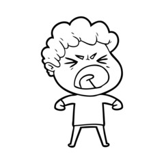 cartoon furious man