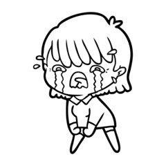 cartoon girl crying