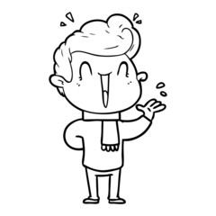 cartoon excited man