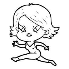 cartoon stressed woman