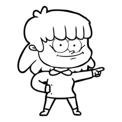 cartoon girl smiling
