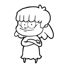 Obraz premium cartoon smiling woman