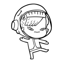 cartoon astronaut woman