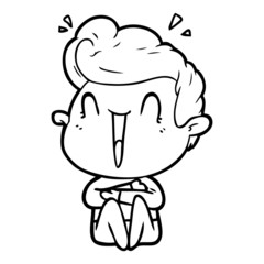 cartoon excited man