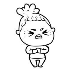 cartoon angry woman