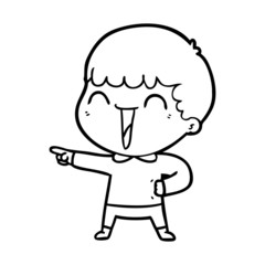 Obraz premium cartoon happy man