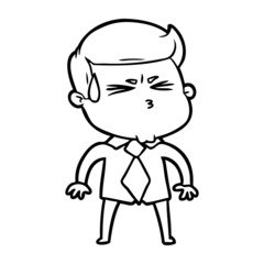 cartoon man sweating