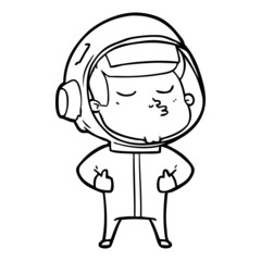 cartoon confident astronaut
