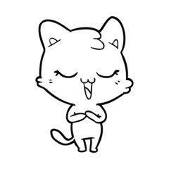 happy cartoon cat
