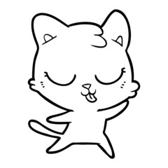 Obraz premium happy cartoon cat