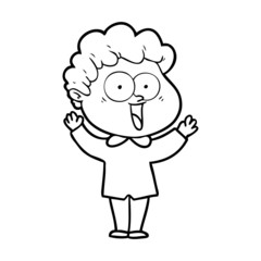 cartoon happy man
