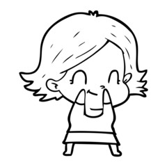 cartoon friendly girl