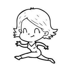 cartoon friendly girl