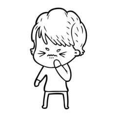 cartoon frustrated woman