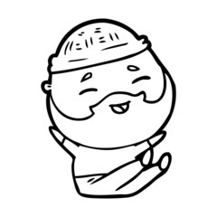 cartoon happy bearded man