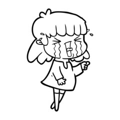 cartoon woman in tears