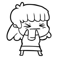 cartoon angry girl