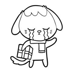 cartoon crying dog