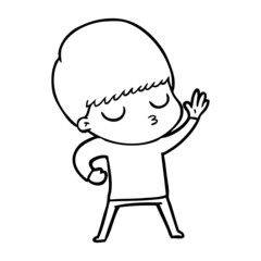 cartoon calm boy