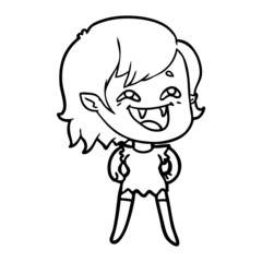 cartoon laughing vampire girl