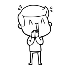 cartoon excited man