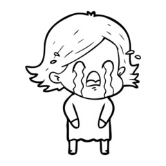 cartoon woman crying