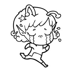 cartoon crying alien girl