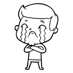 Fototapeta premium cartoon man crying