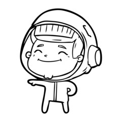 Obraz premium happy cartoon astronaut