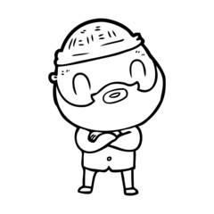 Obraz premium cartoon bearded man