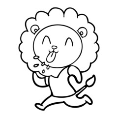 happy cartoon lion