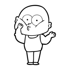 Fototapeta premium cartoon bald man staring