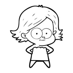happy cartoon girl