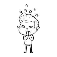 cartoon excited man