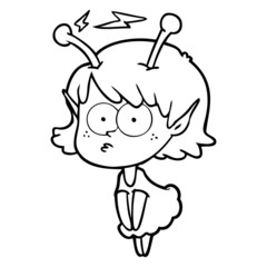 Fototapeta premium cartoon alien girl