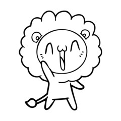 happy cartoon lion