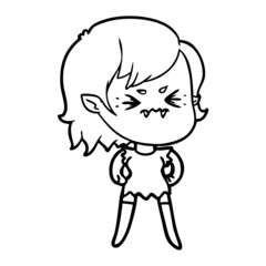 annoyed cartoon vampire girl