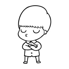 cartoon calm boy