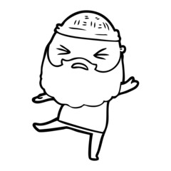 Obraz premium cartoon man with beard