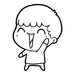 cartoon happy man